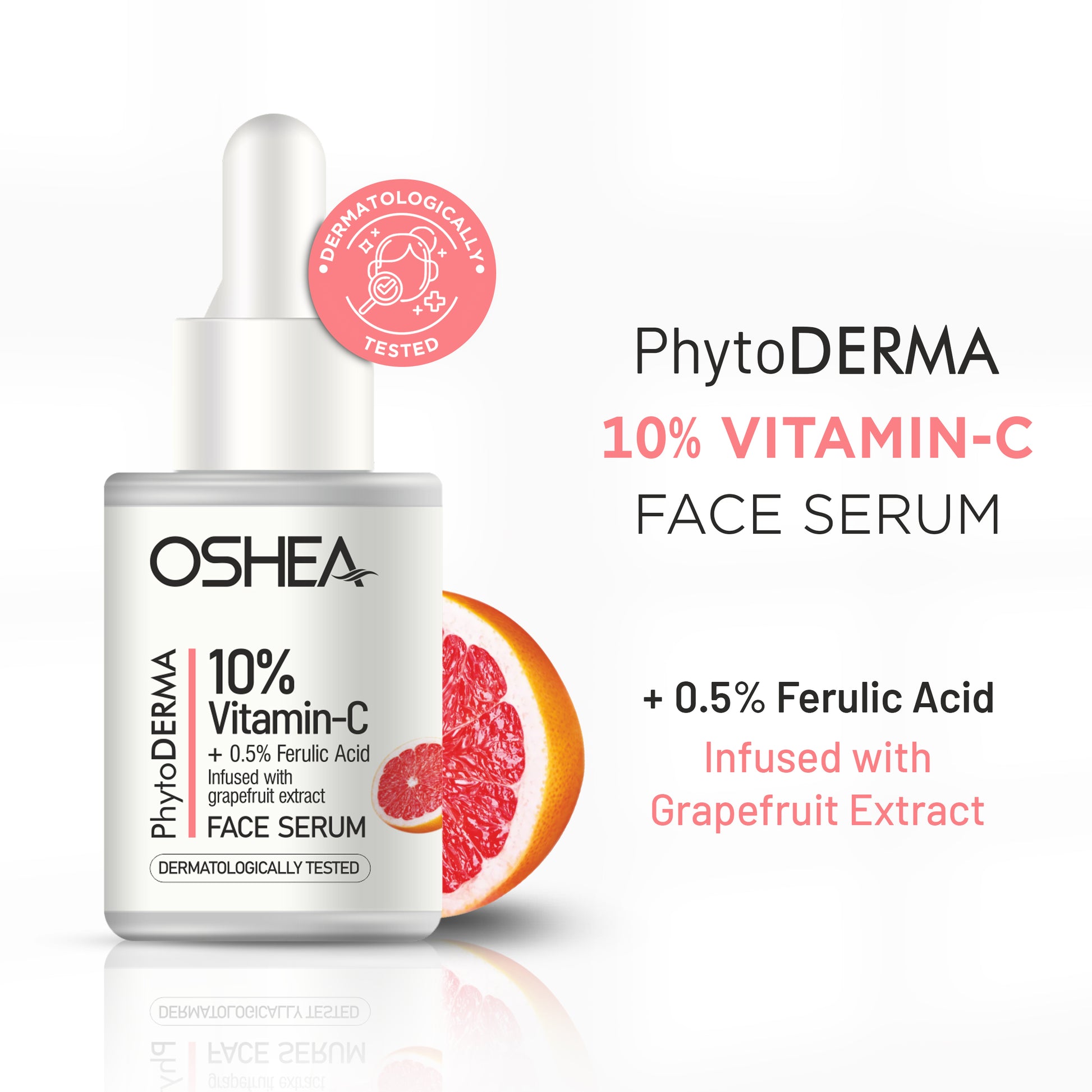 Vitamin C Face Serum with Ferulic Acid for Brightening and Glow - Oshea Herbals