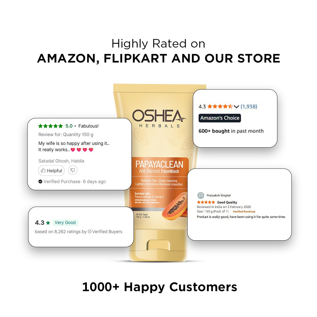 Papaya Clean Anti Blemish Facewash - 150 gm - Oshea Herbals