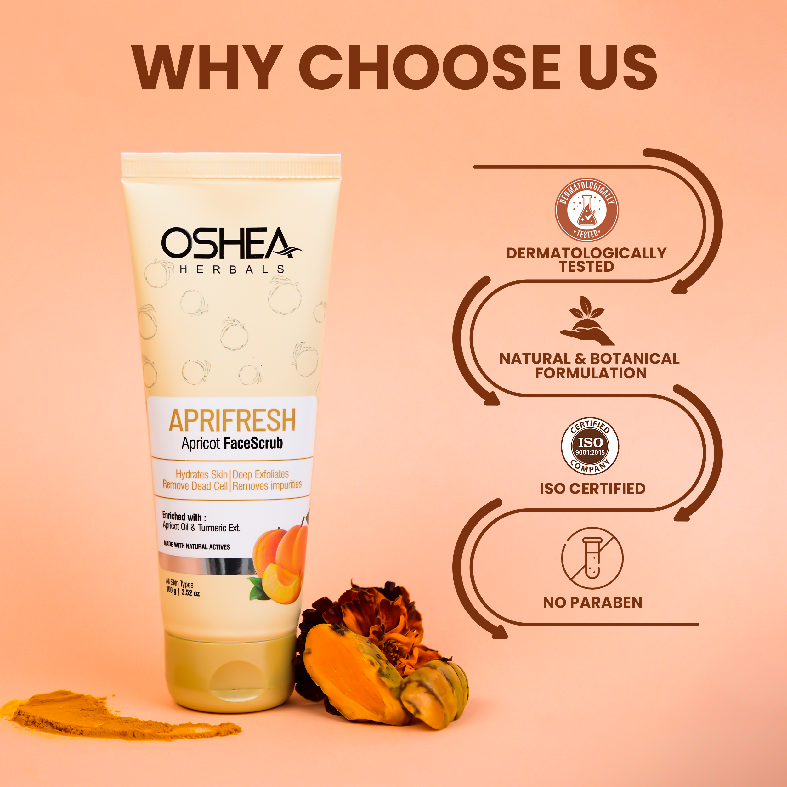 Why Choose Us Aprifresh Apricot Face Scrub Oshea Herbals