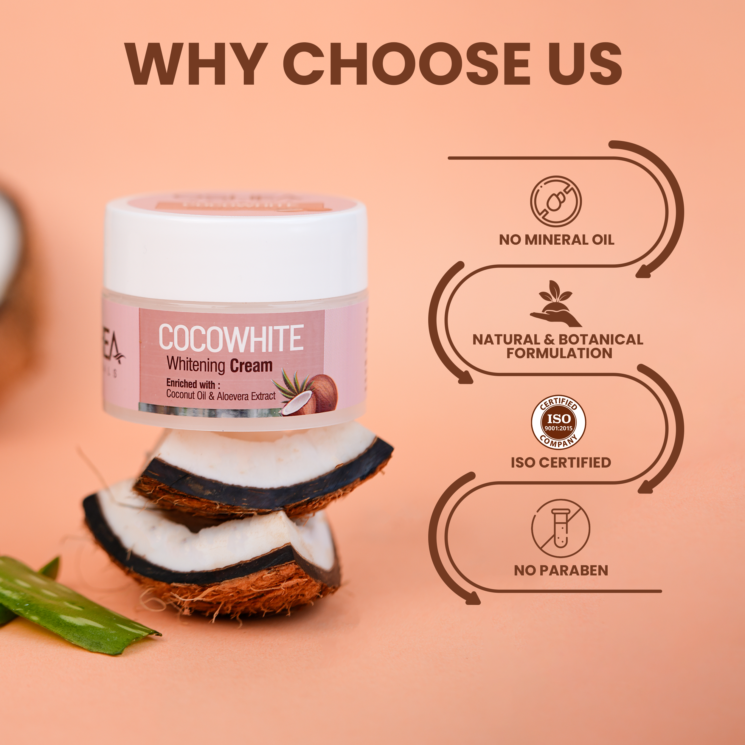 Why Choose Us CocowhiteWhitening Cream Oshea Herbals