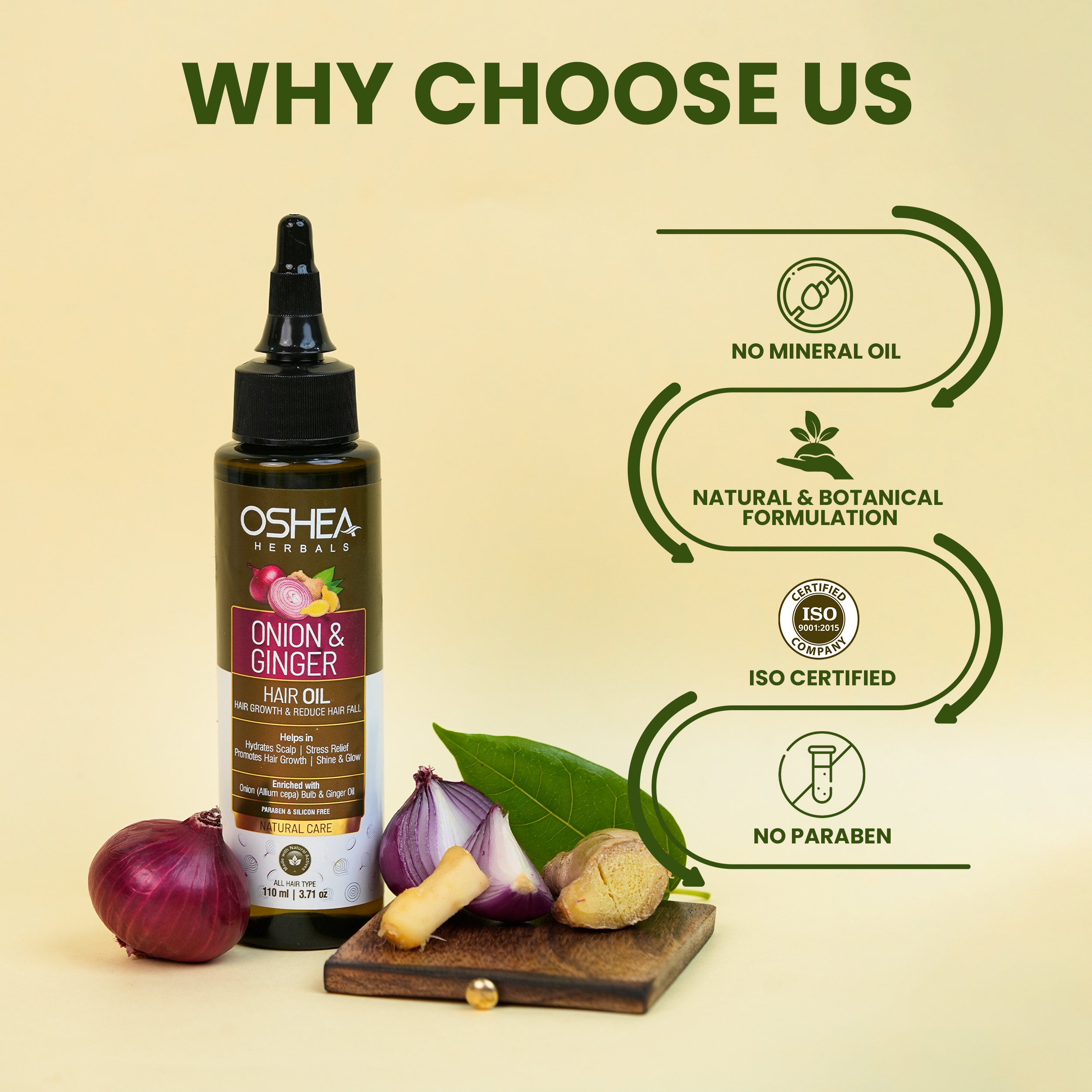 Why Choose Us Onion And Ginger Hair Oil Oshea Herbals