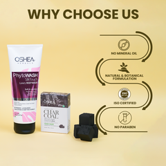 Why Choose Us Phytowash Silk Touch Luxury Body wash Charcoal Bar Combo Oshea Herbals