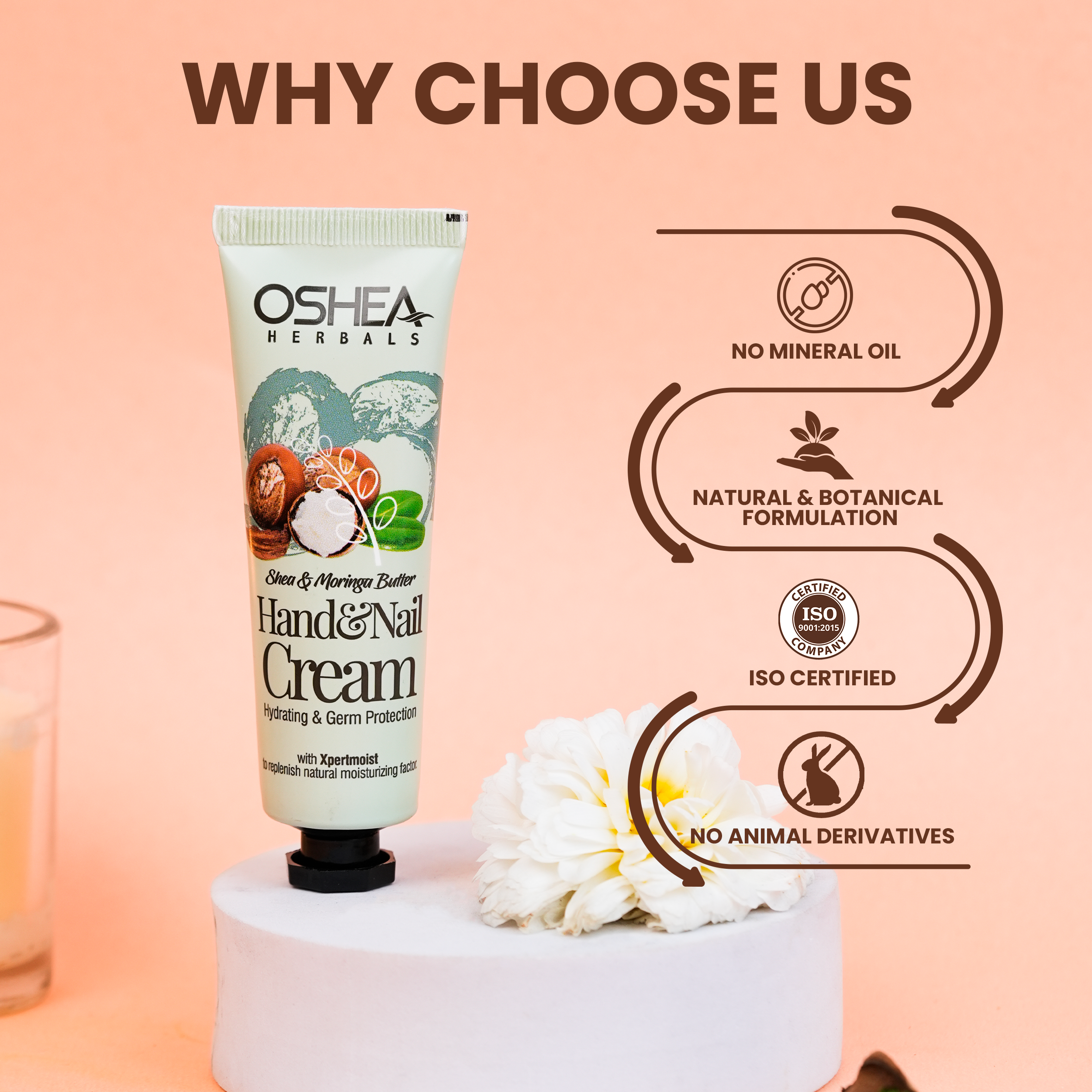 Why Choose Us Shea Moringa Butter Hand Cream & Nail Cream Oshea Herbals