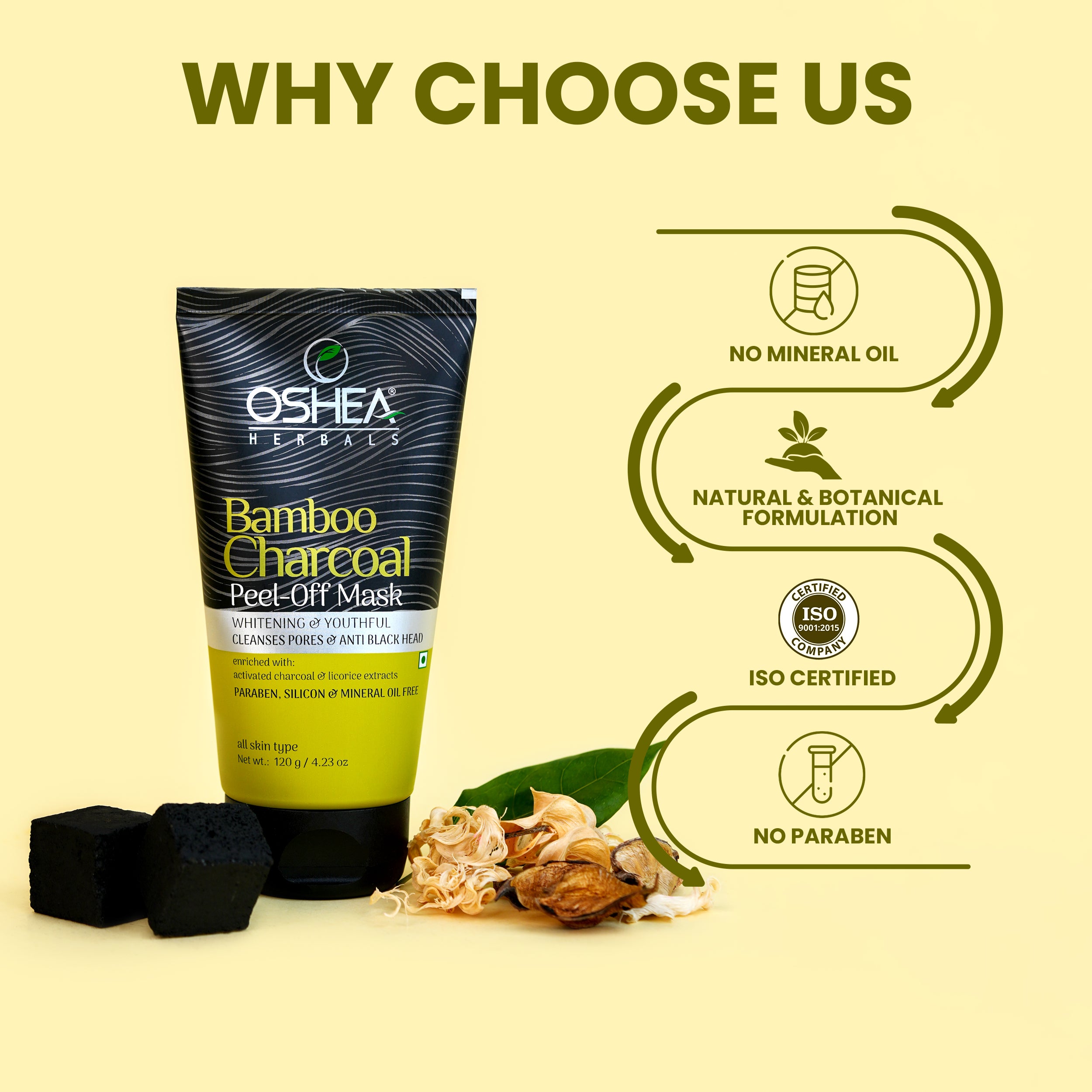 Bamboo Charcoal Peel Off Mask - Oshea Herbals