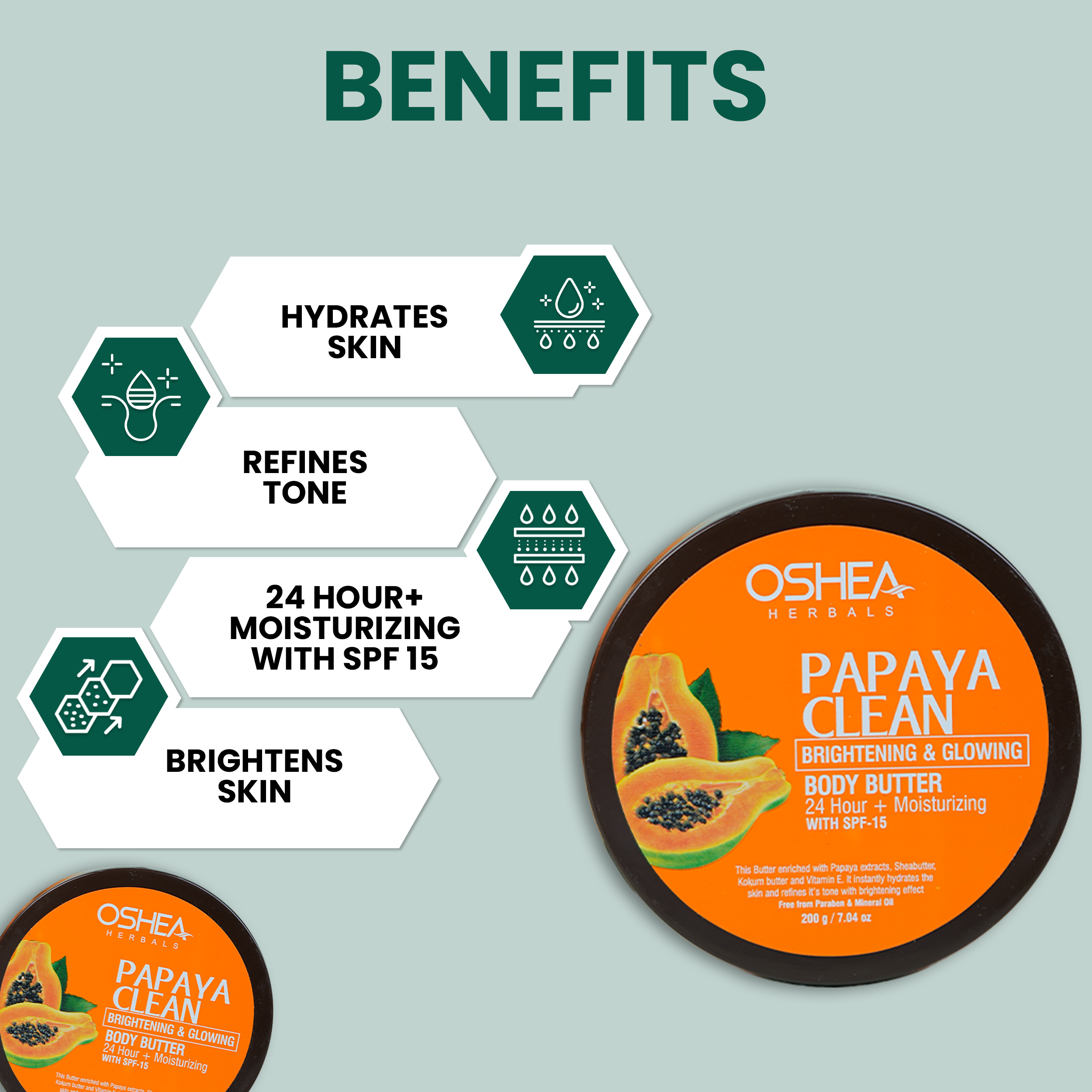 benefits Papayaclean Brightening_Glowing Body Butter Oshea Herbals