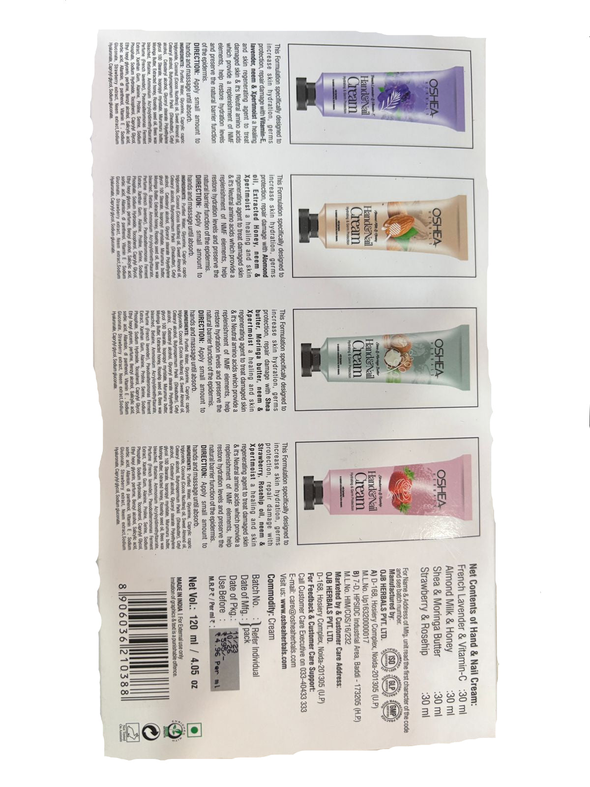 Hand Cream & Nail Cream ( Combo Pack 4 )