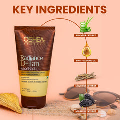key ingredients Radiance D-Tan Face Pack Oshea Herbals